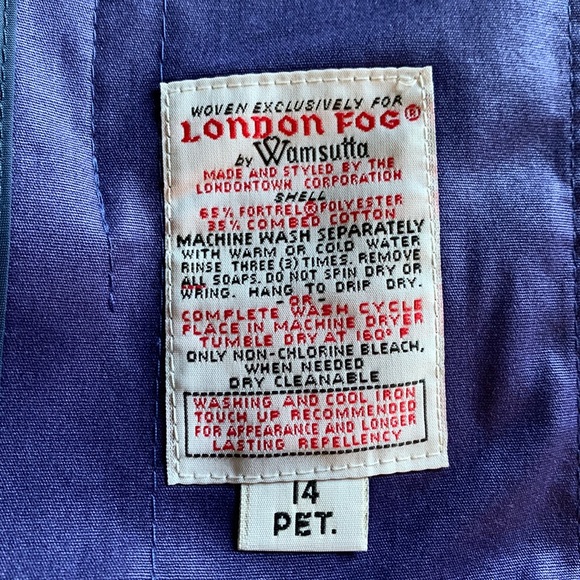 London Fog Purple Raincoat * 14 Petite - Picture 8 of 16